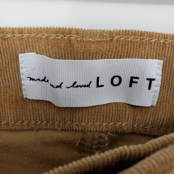 LOFT Corduroy Skinny Jeans‎ Pants 2 Camel Brown High Rise Waist Stretch Cotton - Picture 8 of 10